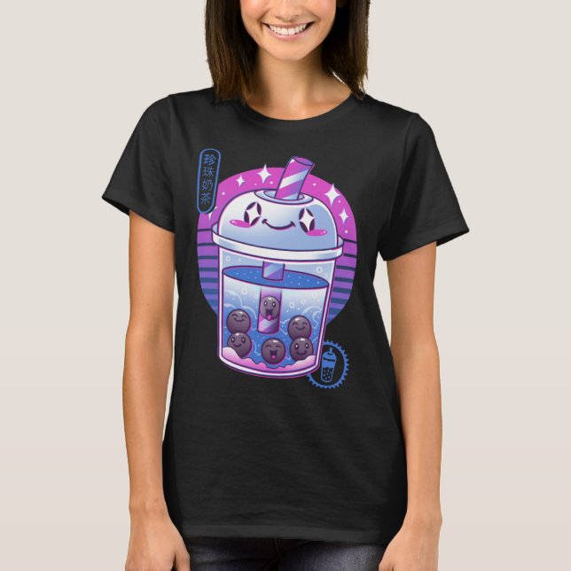 Boba Wave Tea T Shirt (Framsida)