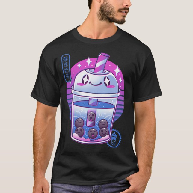 Boba Wave Tea T Shirt (Framsida)