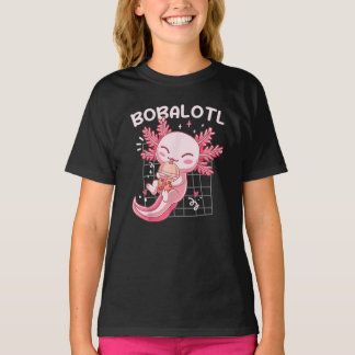Bobalotl Axolotl Boba Tea Bubble Anime Gift Girls T Shirt