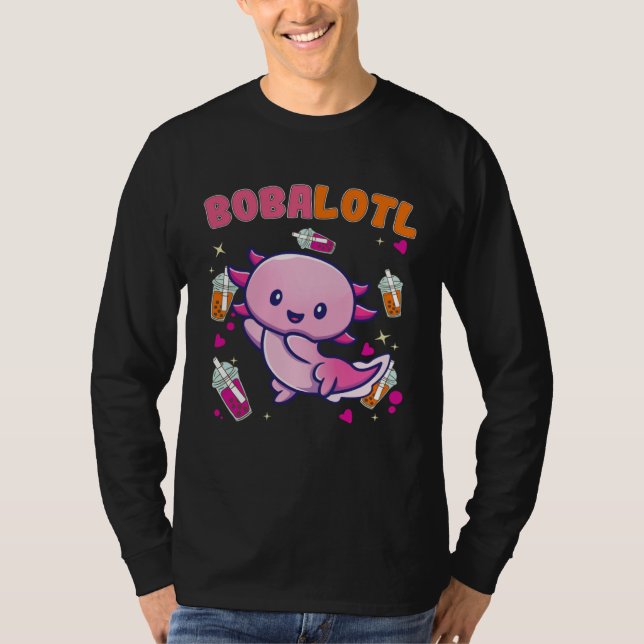 Bobalotl Axolotl Boba Tea Bubble Milk  4 T Shirt (Framsida)