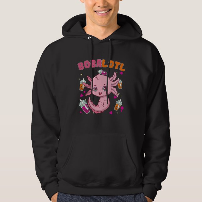 Bobalotl Axolotl Boba Tea Bubble Milk  5 Hoodie (Framsida)