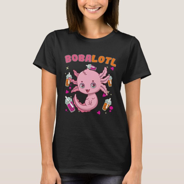 Bobalotl Axolotl Boba Tea Bubble Milk  5 T Shirt (Framsida)