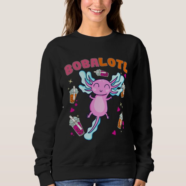 Bobalotl Axolotl Boba Tea Bubble Milk  8 T Shirt (Framsida)