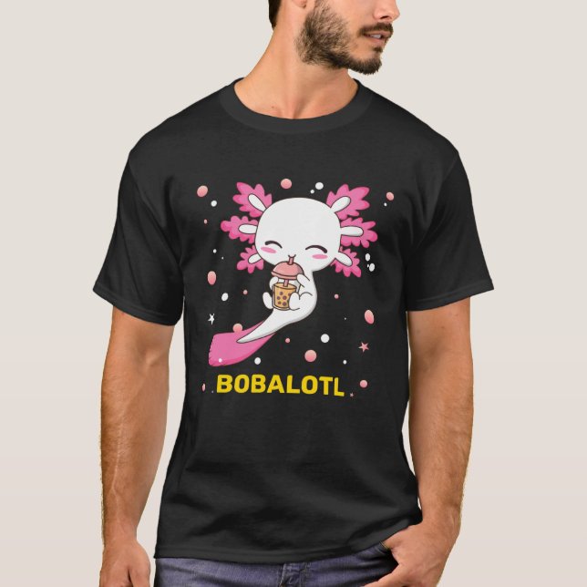 Bobalotl Axolotl Boba Tea Bubble Milk Girls kids T Shirt (Framsida)