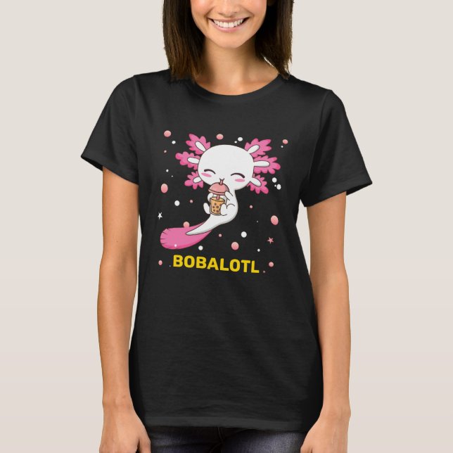Bobalotl Axolotl Boba Tea Bubble Milk Girls kids T Shirt (Framsida)