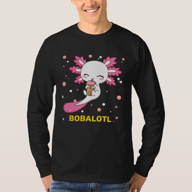 Bobalotl Axolotl Boba Tea Bubble Milk Girls kids T Shirt (Framsida)