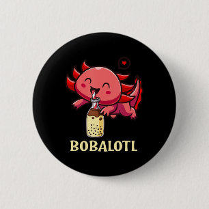 Bobalotl Axolotl Boba Tea Bubble Mjölk Anime Älska Knapp
