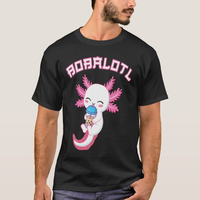 Bobalotl Axolotl Boba Tea Bubble Mjölk T Shirt (Framsida)