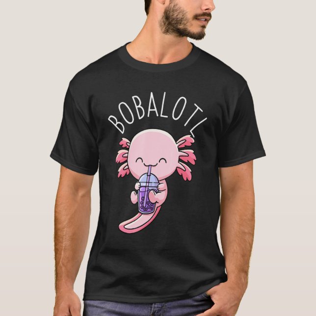 Bobalotl Axolotl Boba Tea Bubble Mjölk T Shirt (Framsida)