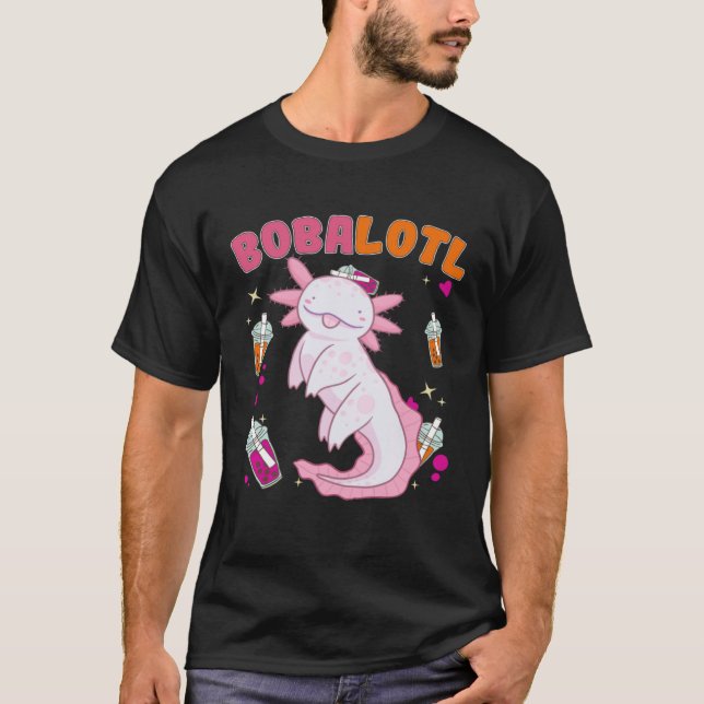 Bobalotl Axolotl Boba Tea Bubble Mjölk T Shirt (Framsida)