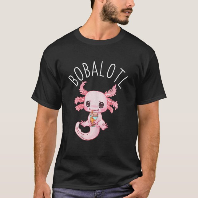 Bobalotl Axolotl Boba Tea Bubble Mjölk Tea T Shirt (Framsida)