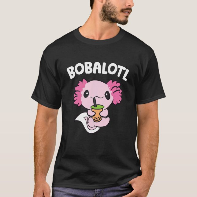 Bobalotl Axolotl Bubble Tea Bubble Mjölk Boba Tea  T Shirt (Framsida)