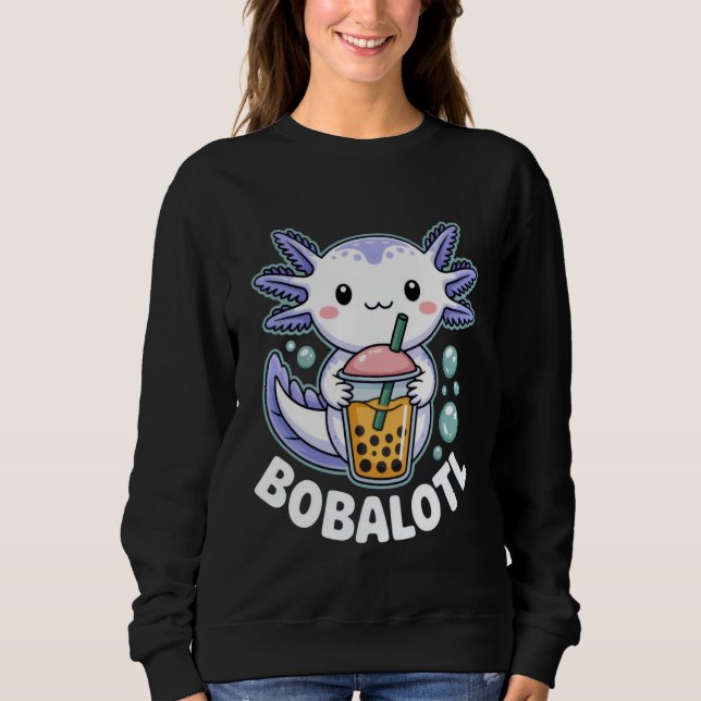 Bobalotl Cute Axolotl Boba Lover Outfit for Bubble T Shirt (Framsida)