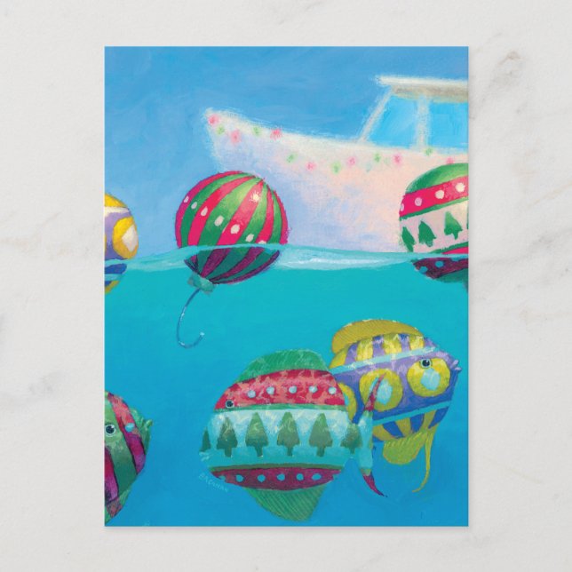 Bobber Fish Lökar julvykort Helg Vykort (Framsida)