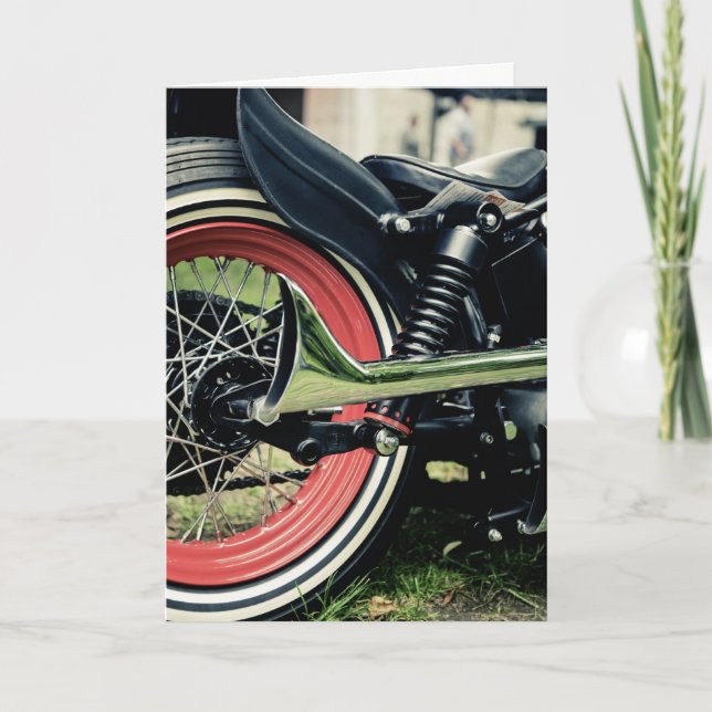 Bobber Harley Biker Birthday Card Kort (Framsida)