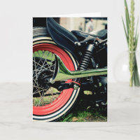 Bobber Harley Biker Birthday Card