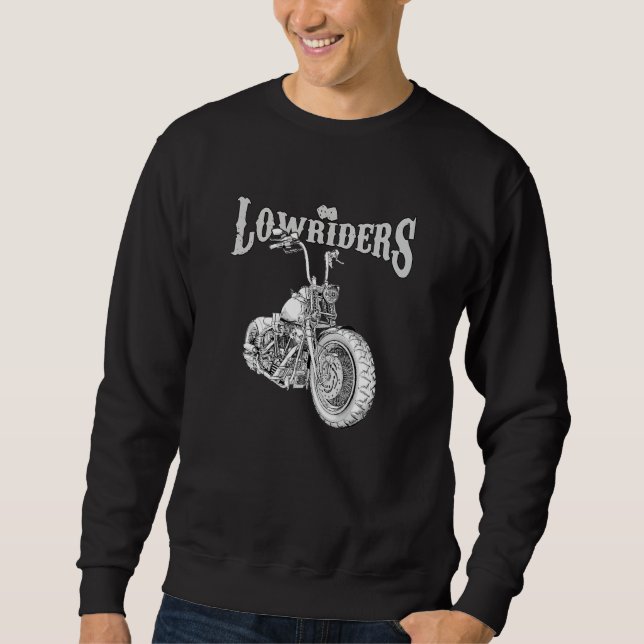 Bobber Low Rider Clothes Chicano Cholo Vicla Lowri Lång Ärmad Tröja (Framsida)
