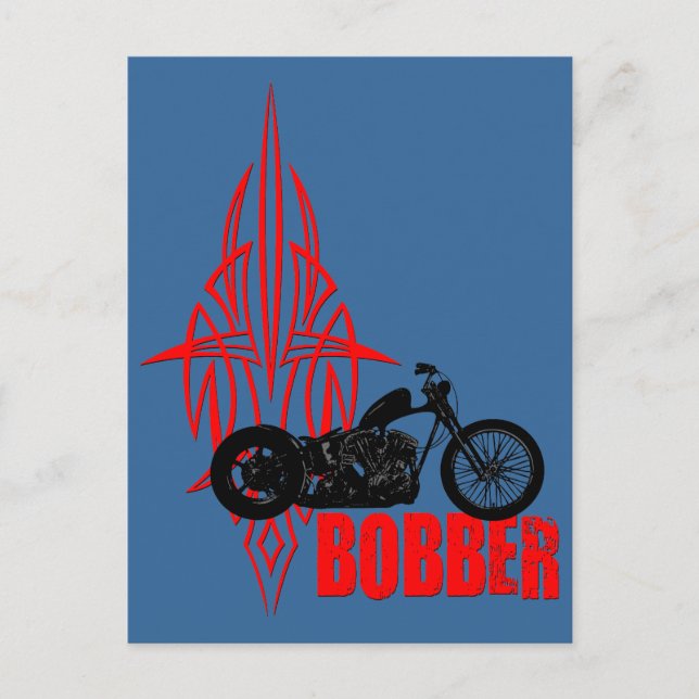 Bobber Motorcykel Vykort (Framsida)