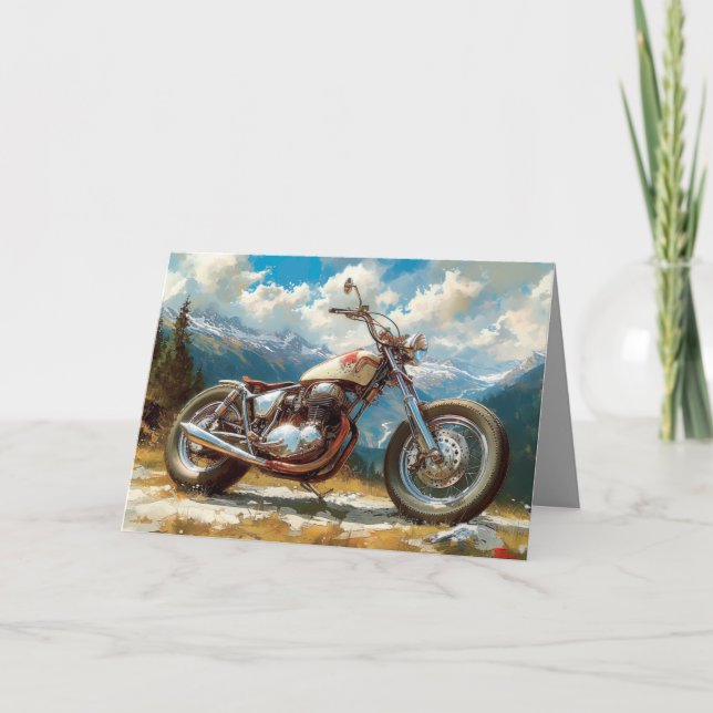 Bobber-motorcykelkort Kort (Framsida)