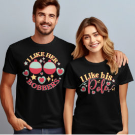 Bobbers Valentines day par Matching Funny Match Lång Ärmad Tröja