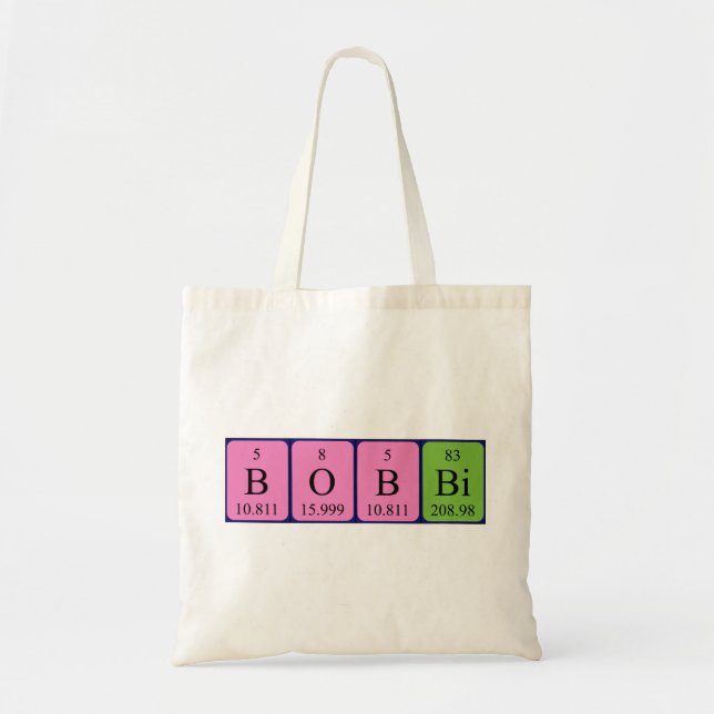 Bobbi Periodisk bord namn tote bag Tygkasse (Framsidan)