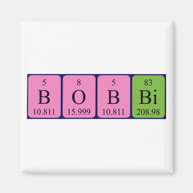 Bobbi periodisk magnet bord namn (Framsidan)