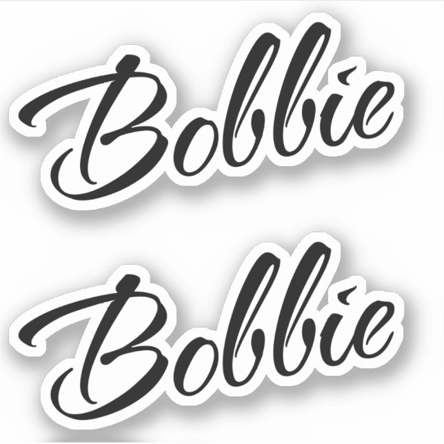 Bobbie namn x2 Vinyl Klistermärken (Framsida)