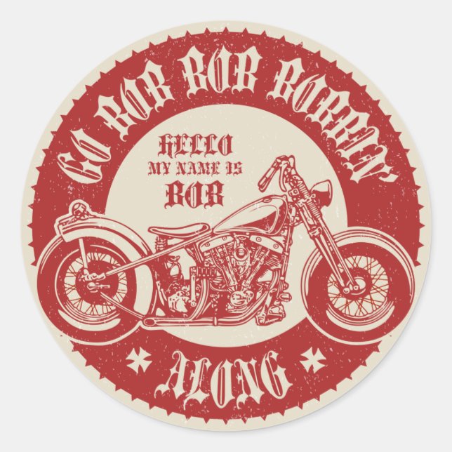 Bobbin'Along Runt Klistermärke (Framsida)