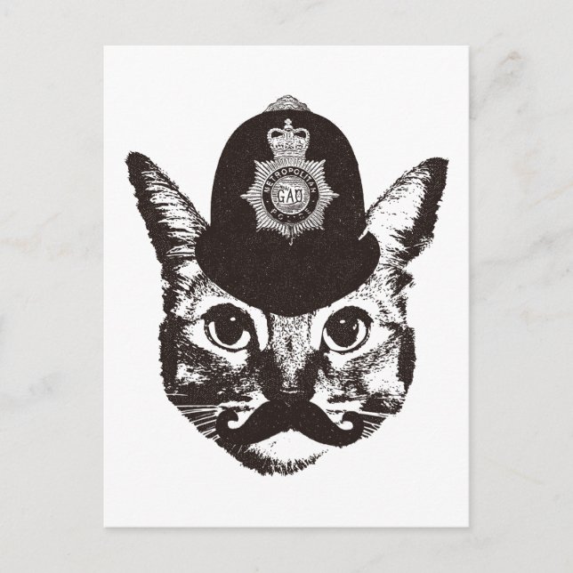 Bobby Cat Police Vykort (Framsida)
