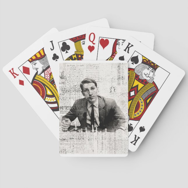 Bobby Fischer Porträtt Casinokort (Baksidan)