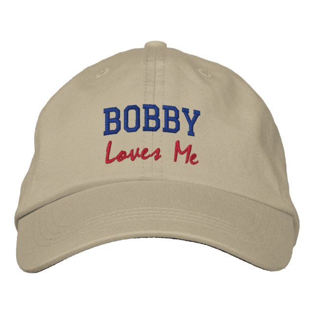 Bobby Kärlek Me Embroiderade Namn Hat / Cap Broderad Keps (Framsida)