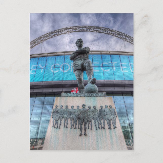 Bobby Moore statyWembley stadion Vykort (Framsida)