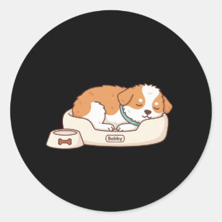 Bobby Sleeping Dog Sticker: Cozy Minimalist Puppy Runt Klistermärke