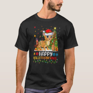 Bobcat Animal Lycklig Bobcat Hellothanksmas T Shirt