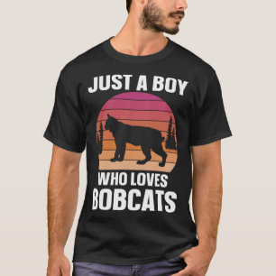 Bobcat är bara en pojke som Kärlek Bobcat Retro Vi T Shirt
