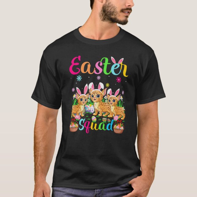Bobcat Bunny Ear Funny Easter Squad Bobcat Happy E T Shirt (Framsida)