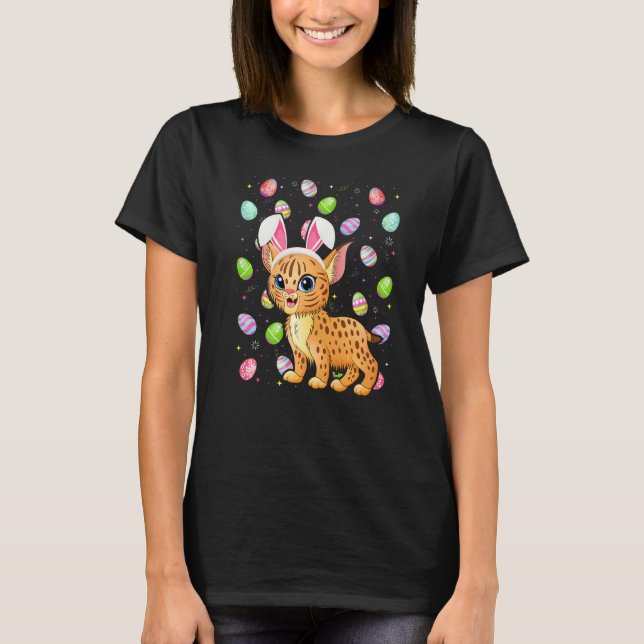 Bobcat Bunny Påskägg Funny Bobcat Påsk Sunda T Shirt (Framsida)