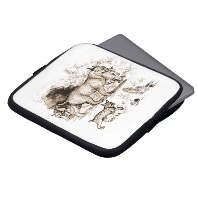 Bobcat Family Laptop Fodral (Framsida topp)