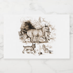 Bobcat Family Mat Etiketter