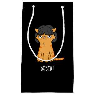 Bobcat Funny Cat Bob Hair Pun Mörk BG