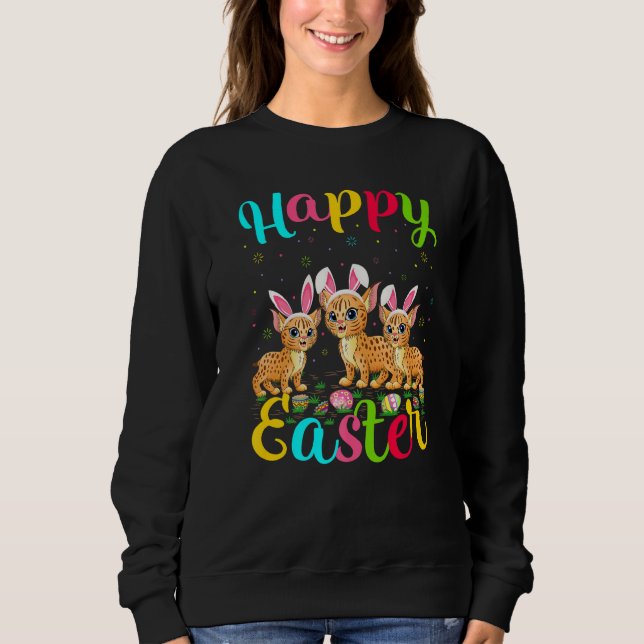 Bobcat Funny Påskägg Bunny Bobcat Glad påsk T Shirt (Framsida)