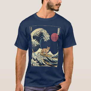 Bobcat Kanagawa Japansk Surfing Våg present T Shirt