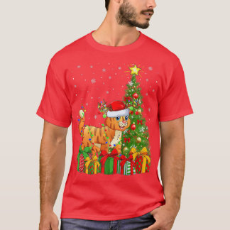 Bobcat Lighting Julafton Träd Santa Hat Bobcat Chr T Shirt