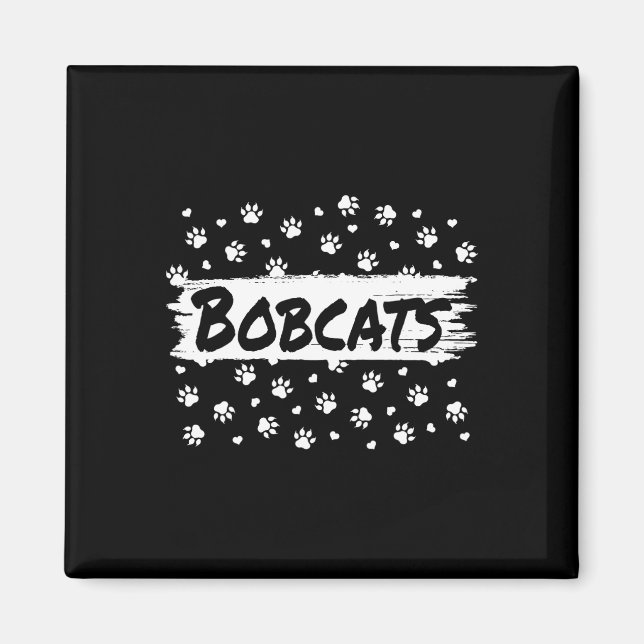 Bobcat Mascot Back to school Spirit Footprint Hea Magnet (Framsidan)