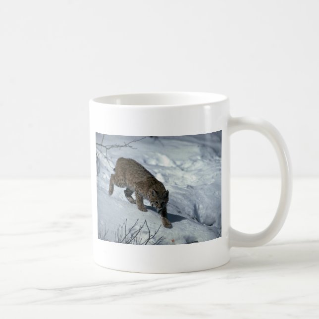 Bobcat på snö kaffemugg (Höger)
