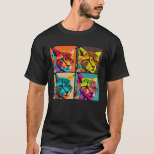 Bobcat Pop Illustration Colorful Animal Women Mana T Shirt