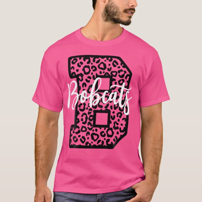 Bobcat School Spirit Leopard Sport Fläkt Game Day T Shirt (Framsida)