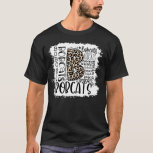 Bobcat School Sportfantast Team Spirit Mascot Blea T Shirt