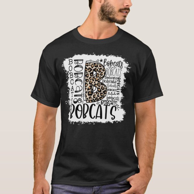 Bobcat School Sportfantast Team Spirit Mascot Blea T Shirt (Framsida)