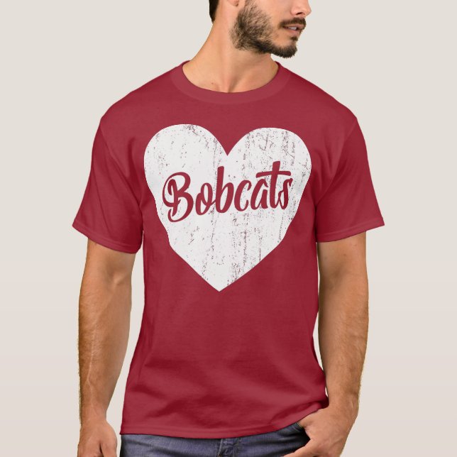 Bobcat School Sportfantast Team Spirit Mascot T Shirt (Framsida)